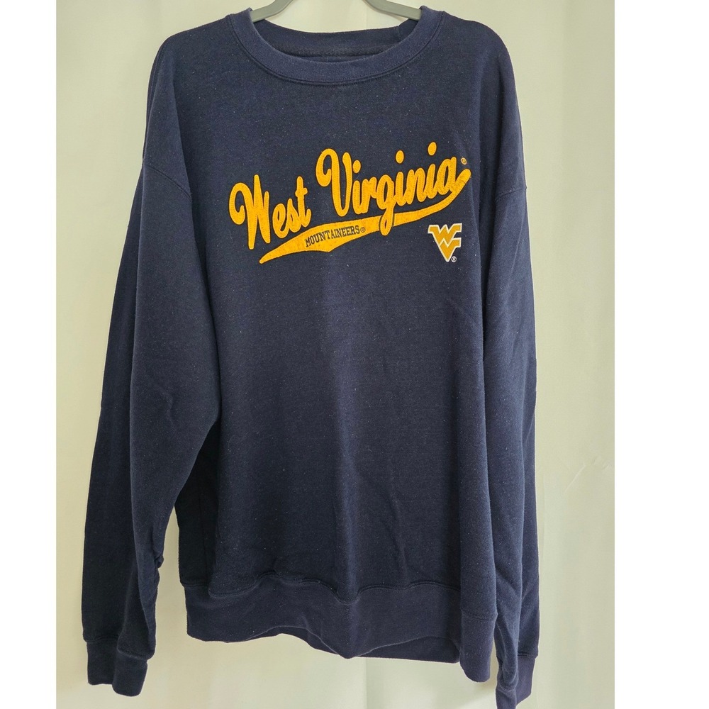 West Virginia Mountaineers‎ J America Navy Blue Crewneck Sweatshirt Mens 2XL